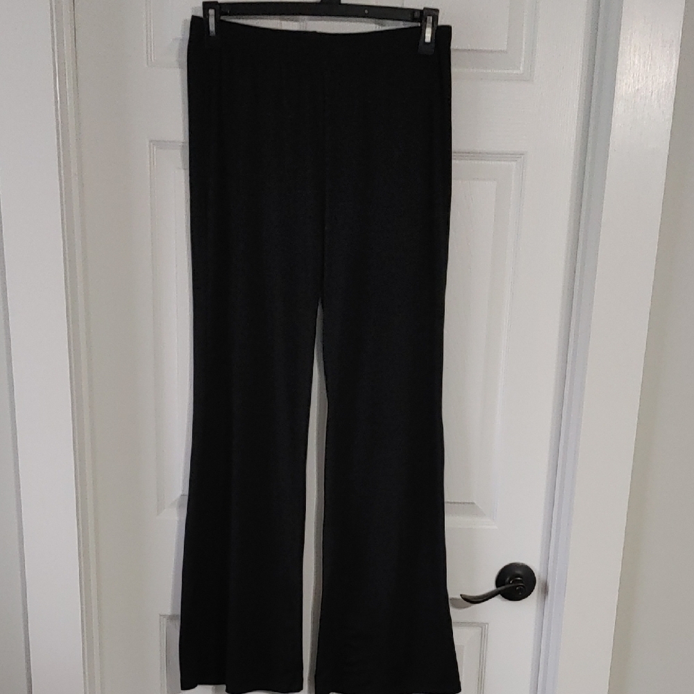 Black Stretch Flared Women's Pants Tagged 2XL Best Fit LG-XL Tall EUC.